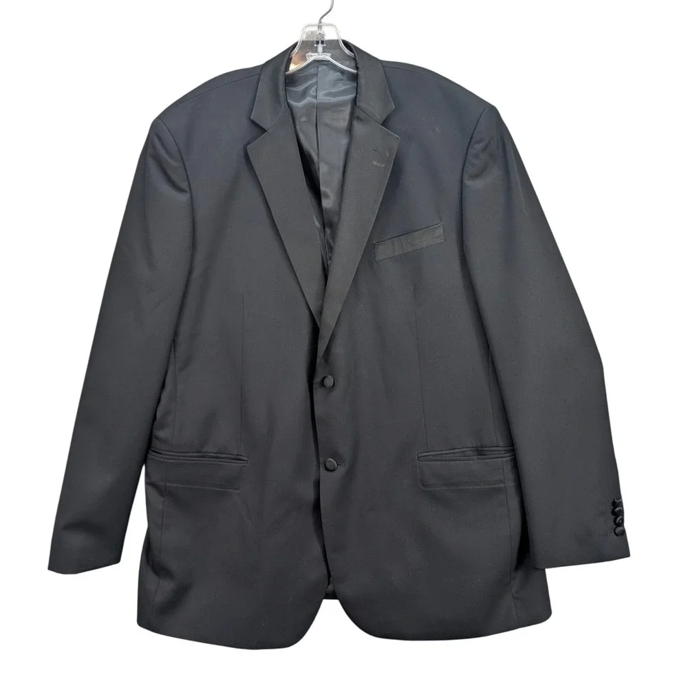 Manzini Italy Wool Tuxedo Sport Coat‎ Men's 46L Black Super 150s Formal Casual